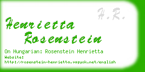 henrietta rosenstein business card